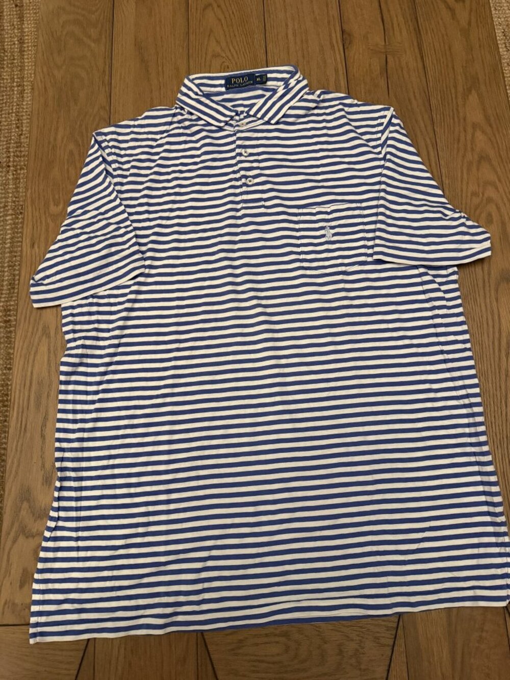 Polo Ralph Lauren Blue and White Striped Polo Shirt Mens XL